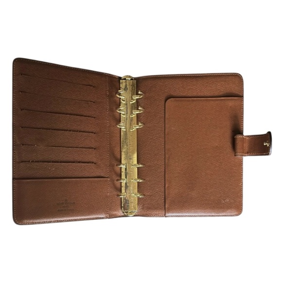 VINTAGE LOUIS VUITTON Brown Monogram Ring Agenda Cover Medium Gold-Tone Hardware - Picture 4 of 14
